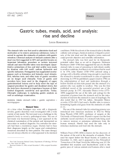 Gastric tubes, meals, acid, and analysis: rise
