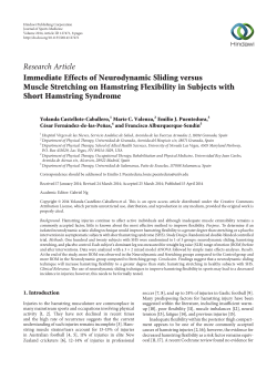 Immediate Effects of Neurodynamic Sliding versus Muscle