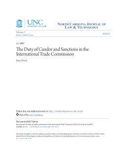 The Duty of Candor and Sanctions in the International Trade