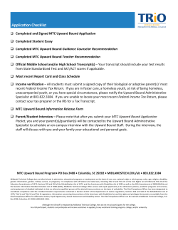Completed and Signed MTC Upward Bound Application Completed