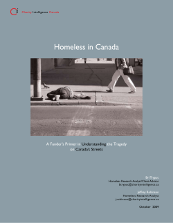 Homeless in Canada - Charity Intelligence