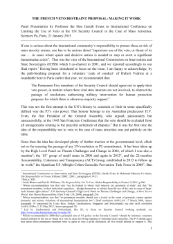 THE FRENCH VETO RESTRAINT PROPOSAL