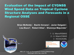Evaluation of the impact of CYGNSS wind speed data on tropical