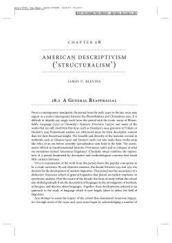 AMERICAN DESCRIPTIVISM (`STRUCTURALISM`)