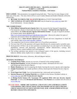 2016 invasive species (b/c) &ndash; training handout