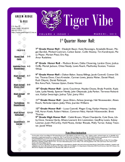 1st Quarter Honor Roll - Green Ridge R