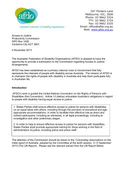 Access to Justice Submission to Productivity Commission, 2013