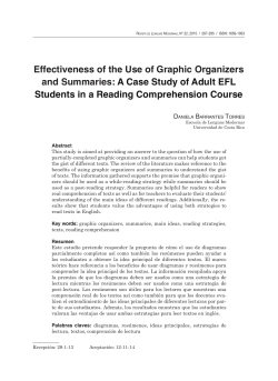 Effectiveness of the Use of Graphic Organizers and Summaries: A