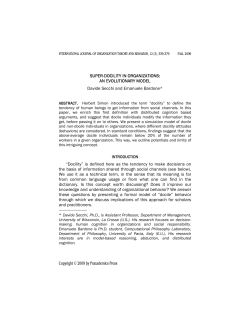 SUPER-DOCILITY IN ORGANIZATIONS: AN EVOLUTIONARY