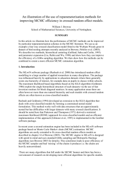 An illustration of the use of reparameterisation methods for