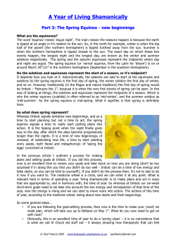 A Year of Living Shamanically Part 3: The Spring Equinox.