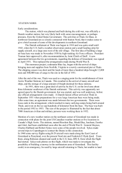 STATION NORD. Early considerations. The station, which was