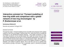 Interactive comment on &ldquo;Forward modelling of tree-ring width
