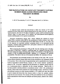 the manufacture of constant viscosity natural rubber