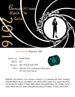Black Tie Gala - 007 Benefit LTD