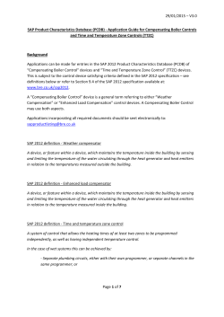 SAP PCDB data entry guidance - Boiler Compensating Controls and