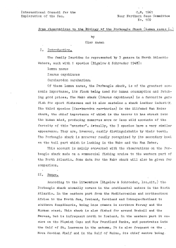 S0me observations in the Biology of the Porbeagle