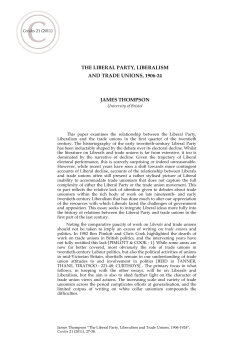 The Liberal Party, Liberalism and Trade Unions