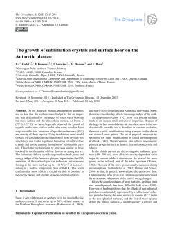 The growth of sublimation crystals and surface