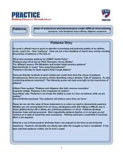 Patience: Patience Story