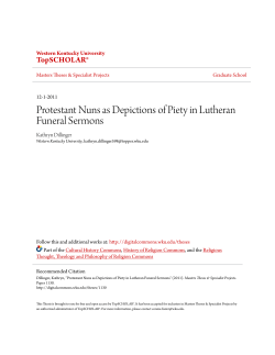 Protestant Nuns as Depictions of Piety in Lutheran