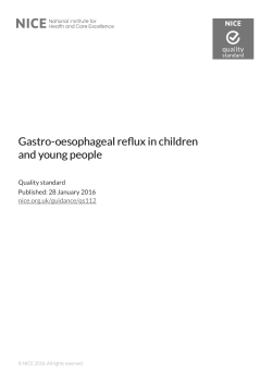 Gastro-oesophageal reflux in children and young people oung people