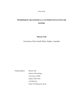 Morphological representation as a correlation between form