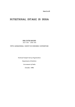 Nutritional intake in India