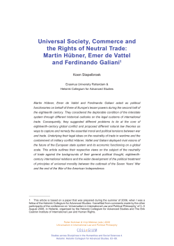 Universal Society, Commerce and the Rights of Neutral Trade