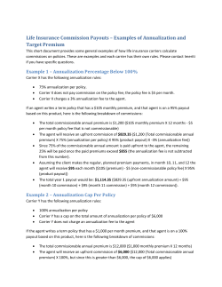 Life Insurance Commission Payouts &ndash; Examples of Annualization