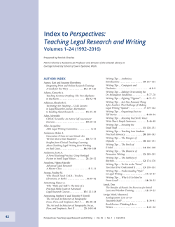 to Perspectives: Teaching Legal Research and