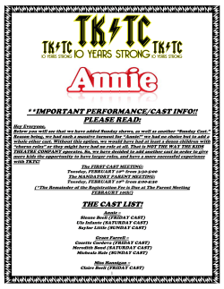 important performance/cast info!! please read: the cast list!