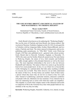 120 Scientific paper THE LIFE OF EMILY BRONT&Euml; AND CRITICAL