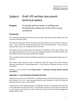 Practice Note 8 - preparing draft LPS written document
