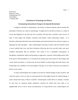 A Synthesis of Archaeology and History: Documenting
