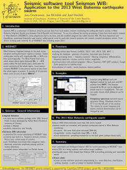 Seismic software tool Seismon_WB: 4mm Application to the 2013