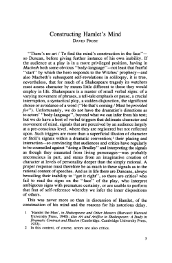 Constructing Hamlet`s Mind - Sydney Open Journals online