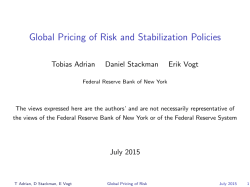 Global Pricing of Risk and Stabilization Policies