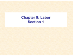 Chapter 9: Labor Section 1 Chapter 9: Labor Section 1 - JB