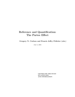 Reference and Quantification: The Partee Effect