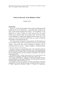Nature in Beowulf : In its Relation to Man