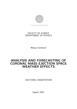 analysis and forecasting of coronal mass - Hvar Observatory