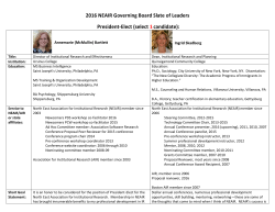 2016 NEAIR Governing Board Slate of Leaders President