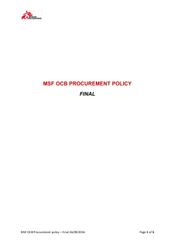 MSF OCB PROCUREMENT POLICY FINAL