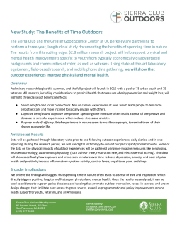 New Study: The Benefits of Time Outdoors