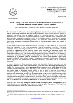 The EU, acting on its own, may conclude the - curia