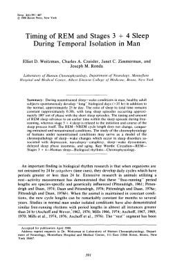 Timing of REM and Stages 3 + 4 Sleep During Temporal Isolation in