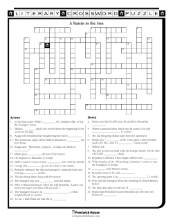 A Raisin in the Sun&mdash;Crossword Puzzle