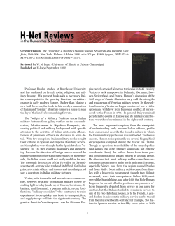 Untitled [W. Reger on The Twilight of a Military Tradition: Italian