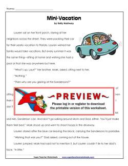 Mini-Vacation - Super Teacher Worksheets